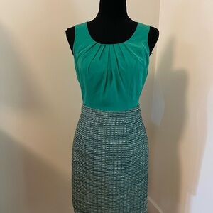 Banana Republic Green Tweed Pencil Skirt